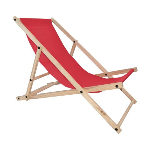 CZERWONE SKŁADANE KRZESŁO PLAŻOWE LEŻAK KEMPINGOWY OGRODOWY UNIWERSALNE