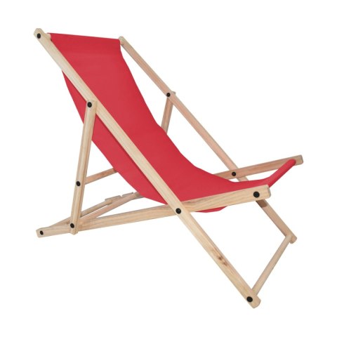 CZERWONE SKŁADANE KRZESŁO PLAŻOWE LEŻAK KEMPINGOWY OGRODOWY UNIWERSALNE