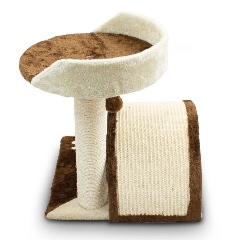 DRAPAK DLA KOTA HAMAK BUDKA BEŻOWO-BRĄZOWY DOMEK PLATFORMA WIDOKOWA