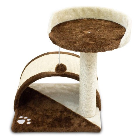 DRAPAK DLA KOTA HAMAK BUDKA BEŻOWO-BRĄZOWY DOMEK PLATFORMA WIDOKOWA