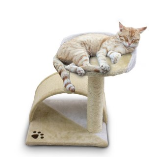 DRAPAK DLA KOTA HAMAK+BUDKA BIAŁO BEŻOWY DRZEWKO MINI + SŁUPEK SIZALOWY