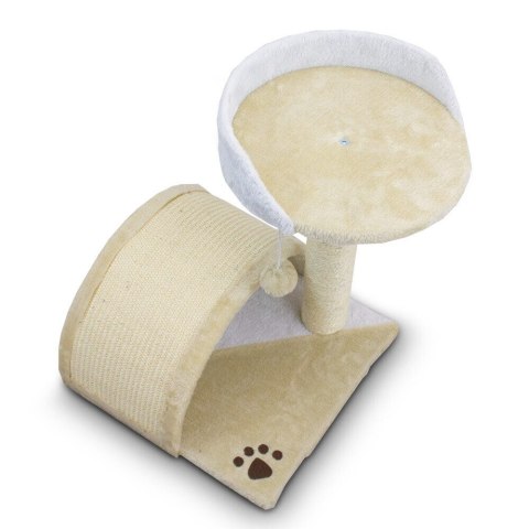 DRAPAK DLA KOTA HAMAK+BUDKA BIAŁO BEŻOWY DRZEWKO MINI + SŁUPEK SIZALOWY