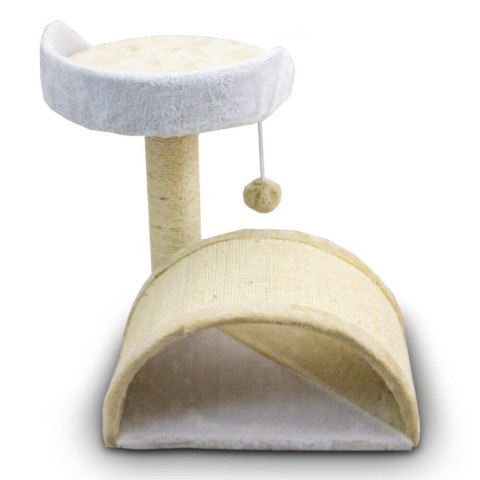 DRAPAK DLA KOTA HAMAK+BUDKA BIAŁO BEŻOWY DRZEWKO MINI + SŁUPEK SIZALOWY