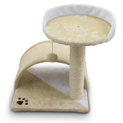 DRAPAK DLA KOTA HAMAK+BUDKA BIAŁO BEŻOWY DRZEWKO MINI + SŁUPEK SIZALOWY