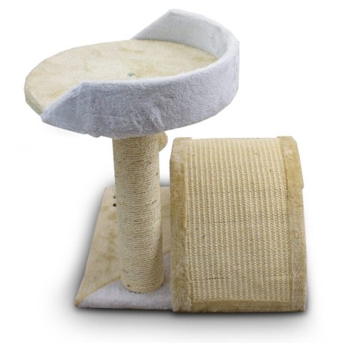 DRAPAK DLA KOTA HAMAK+BUDKA BIAŁO BEŻOWY DRZEWKO MINI + SŁUPEK SIZALOWY