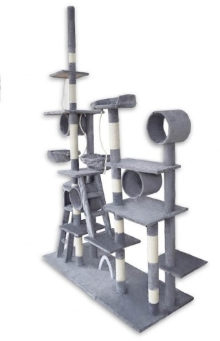 Drapak dla kota XXL 255cm koci plac zabaw sizał + plusz z domkiem