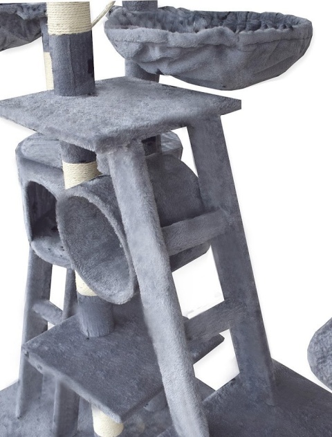 Drapak dla kota XXL 255cm koci plac zabaw sizał + plusz z domkiem