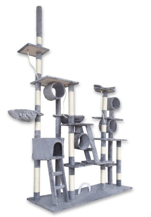 Drapak dla kota XXL 255cm koci plac zabaw sizał + plusz z domkiem