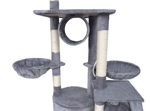 Drapak dla kota XXL 255cm koci plac zabaw sizał + plusz z domkiem