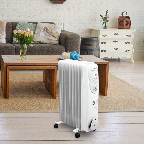 ELEKTRYCZNY GRZEJNIK OLEJOWY BITUXX 2000W BIAŁY REGULACJA TEMPERATURY