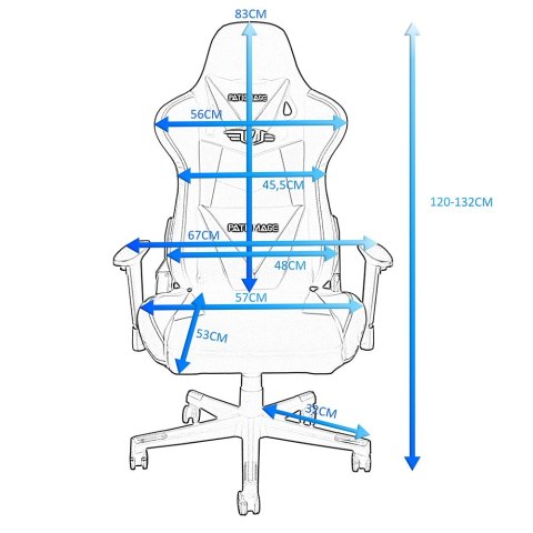 FOTEL DLA GRACZA GAMINGOWY OBROTOWY CZARNO-CZERWONY PATIOMAGE