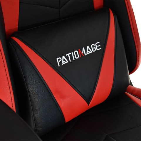 FOTEL DLA GRACZA GAMINGOWY OBROTOWY CZARNO-CZERWONY PATIOMAGE