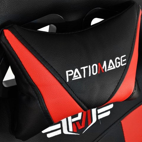FOTEL DLA GRACZA GAMINGOWY OBROTOWY CZARNO-CZERWONY PATIOMAGE