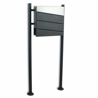 GRAFITOWO-SREBRNA SKRZYNKA NA LISTY POCZTOWA WOLNOSTOJĄCA NOWOCZESNA