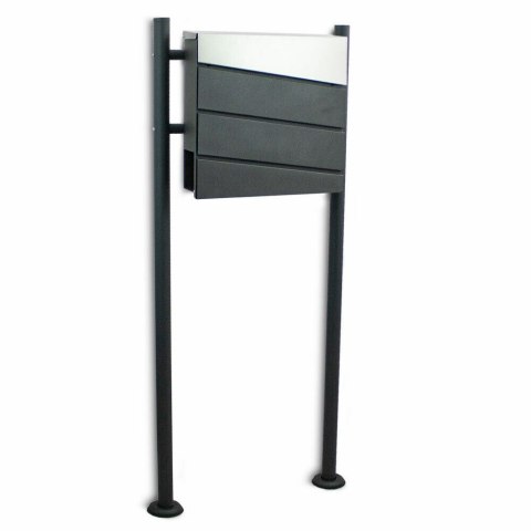 GRAFITOWO-SREBRNA SKRZYNKA NA LISTY POCZTOWA WOLNOSTOJĄCA NOWOCZESNA