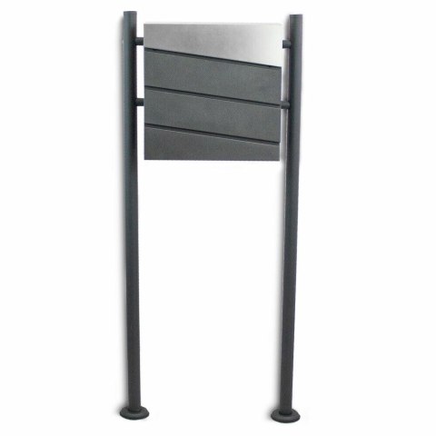 GRAFITOWO-SREBRNA SKRZYNKA NA LISTY POCZTOWA WOLNOSTOJĄCA NOWOCZESNA