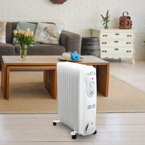 GRZEJNIK OLEJOWY ELEKTRYCZNY 11 ŻEBROWY BITUXX 2500W BIAŁY REGULACJA TEMPERATURY