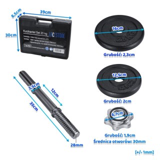 HANTLE REGULOWANE - ZESTAW HANTLI DO TRENINGU SIŁOWEGO 4x2,5kg ORAZ 4x1,25kg +ETUI