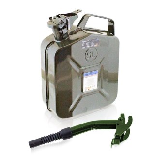 KANISTER METALOWY ZESTAW + LEJEK 5L CERTYFIKAT UE ZAMEK BAGNETOWY