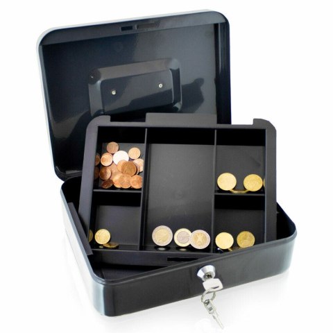 KASETKA TRANSPORTOWA 25CM NA PIENIĄDZE METALOWA CIEMNOSZARA