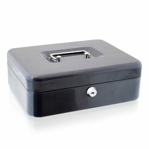 KASETKA TRANSPORTOWA 25CM NA PIENIĄDZE METALOWA CIEMNOSZARA