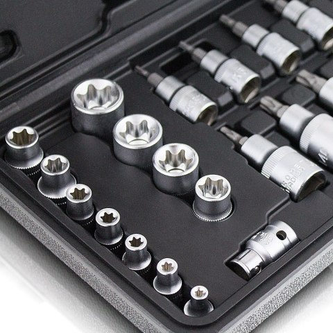 KLUCZE NASADOWE TORX 30 SZTUK ZESTAW ELEMENTY