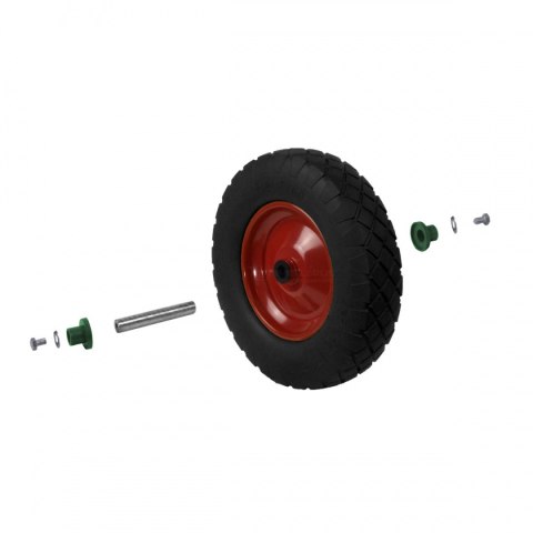 KOMPLET 2SZT CZARNE KOŁO PEŁNE DO TACZKI DWOKOŁOWEJWÓZKA BEZDĘTKOWE OŚKA W ZESTAWIE