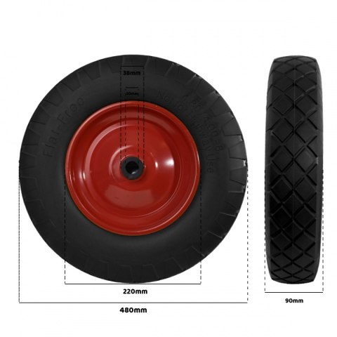 KOMPLET 2SZT CZARNE KOŁO PEŁNE DO TACZKI DWOKOŁOWEJWÓZKA BEZDĘTKOWE OŚKA W ZESTAWIE