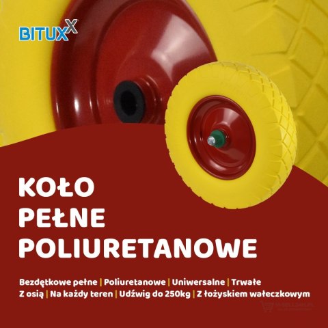 KOMPLET 2SZT ŻÓŁTE KOŁA DO TACZKI DWUKOŁOWEJ WÓZKA OGRODOWE PEŁNE BEZDĘTKOWE