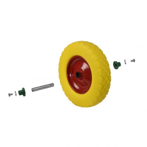 KOMPLET 2SZT ŻÓŁTE KOŁA DO TACZKI DWUKOŁOWEJ WÓZKA OGRODOWE PEŁNE BEZDĘTKOWE