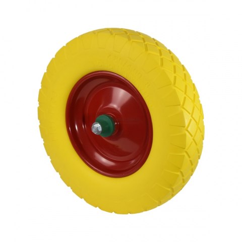 KOMPLET 2SZT ŻÓŁTE KOŁA DO TACZKI DWUKOŁOWEJ WÓZKA OGRODOWE PEŁNE BEZDĘTKOWE