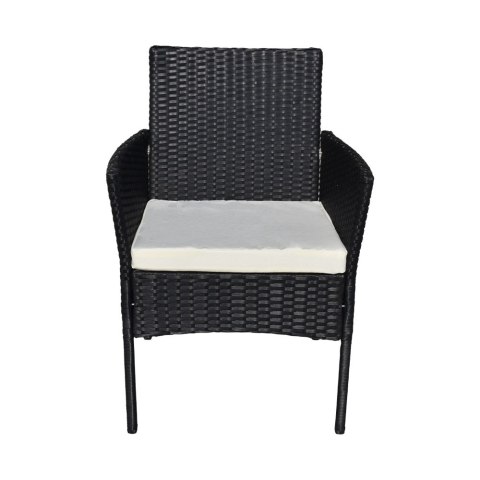 KOMPLET CZARNYCH MEBLI TARASOWYCH TECHNORATTANOWYCH STOLIK KANAPA KRZESŁA