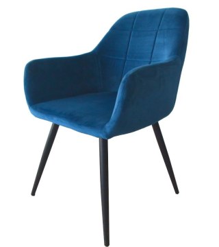 KOMPLET NIEBIESKICH KRZESEŁ WELUROWYCH 2 SZTUKI SOLIDNE NOWOCZESNE