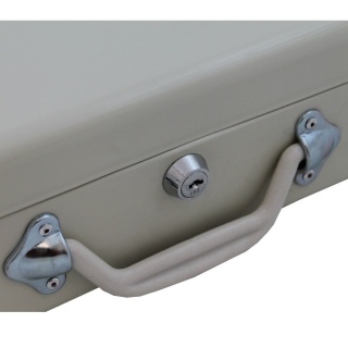 Kasetka metalowa na pieniądze Bilon EURO 30cm jasnoszara z kluczykami