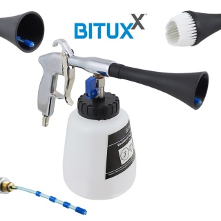 Pistolet do piaskowania na sprężone powietrze ze zbiornikiem 1l dysze szczotkowe