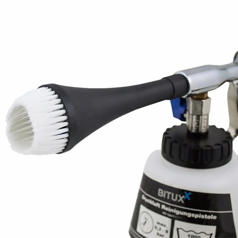 Pistolet do piaskowania na sprężone powietrze ze zbiornikiem 1l dysze szczotkowe