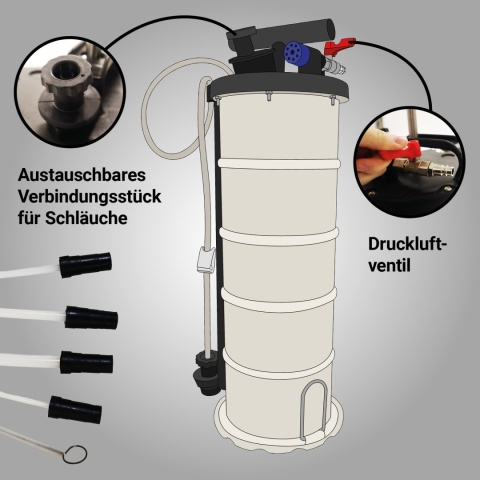 Pompa do odsysania oleju – pompa olejowa ręczna / pneumatyczna 6,5 L BITUXX