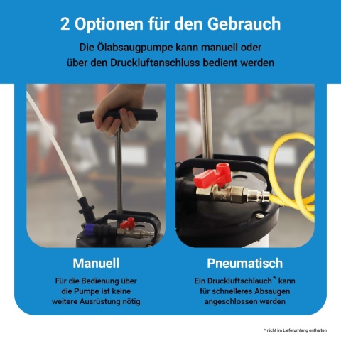 Pompa do odsysania oleju – pompa olejowa ręczna / pneumatyczna 6,5 L BITUXX