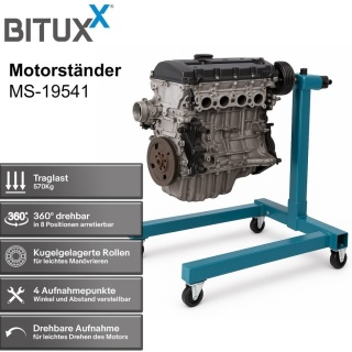 Stojak do montażu silnika 570 kg mobilny obrotowy – mobilny stojak warsztatowy z obrotowym uchwytem do silników i skrzyni biegów