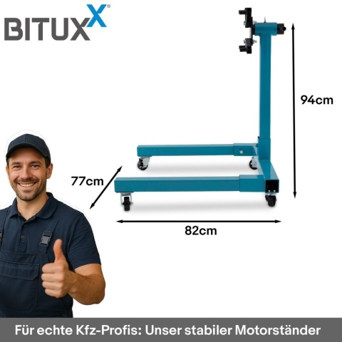 Stojak do montażu silnika 570 kg mobilny obrotowy – mobilny stojak warsztatowy z obrotowym uchwytem do silników i skrzyni biegów