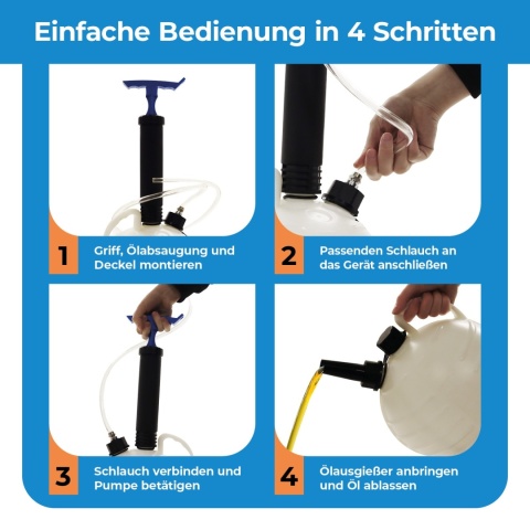 Ręczna pompa do odsysania oleju – urządzenie do odsysania oleju / ręczna pompa olejowa BITUXX 6 L