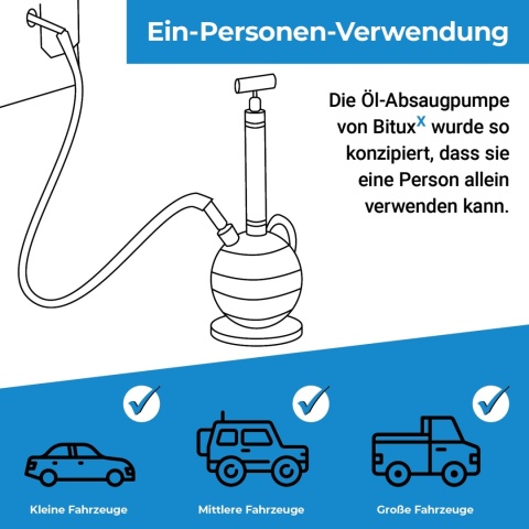 Ręczna pompa do odsysania oleju – urządzenie do odsysania oleju / ręczna pompa olejowa BITUXX 6 L