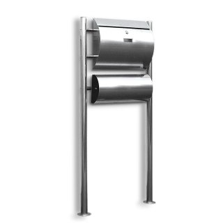 SKRZYNKA POCZTOWA NA LISTY ZE STOJAKAMI WOLNOSTOJĄCA STAL INOX