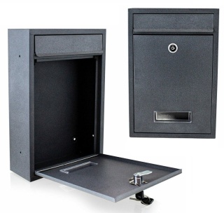 Skrzynka pocztowa na listy Naścienna z wrzutem zewnętrzna Bituxx Antracytowa