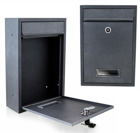 Skrzynka pocztowa na listy Naścienna z wrzutem zewnętrzna Bituxx Antracytowa