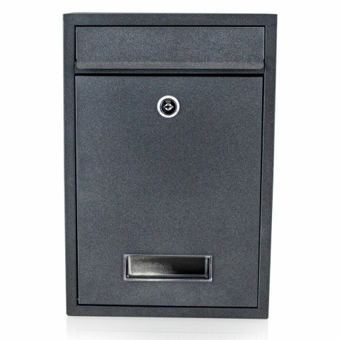 Skrzynka pocztowa na listy Naścienna z wrzutem zewnętrzna Bituxx Antracytowa