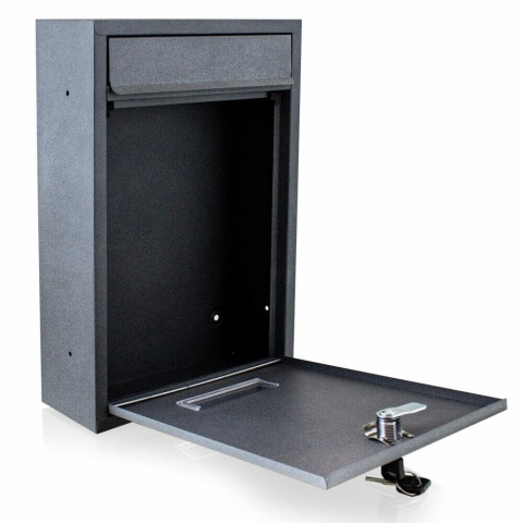 Skrzynka pocztowa na listy Naścienna z wrzutem zewnętrzna Bituxx Antracytowa