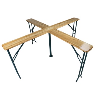 Stół biesiadny rozkłądany krzyżowy Barowy zewnętrzny na ogród