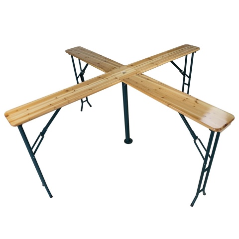 Stół biesiadny rozkłądany krzyżowy Barowy zewnętrzny na ogród