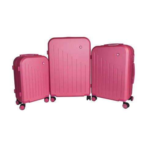 WALIZKI PODRÓŻNE 3SZT BARUT ABS MOCNE NA 4 KÓŁKACH KOMPLET XL+L+M RÓŻOWE